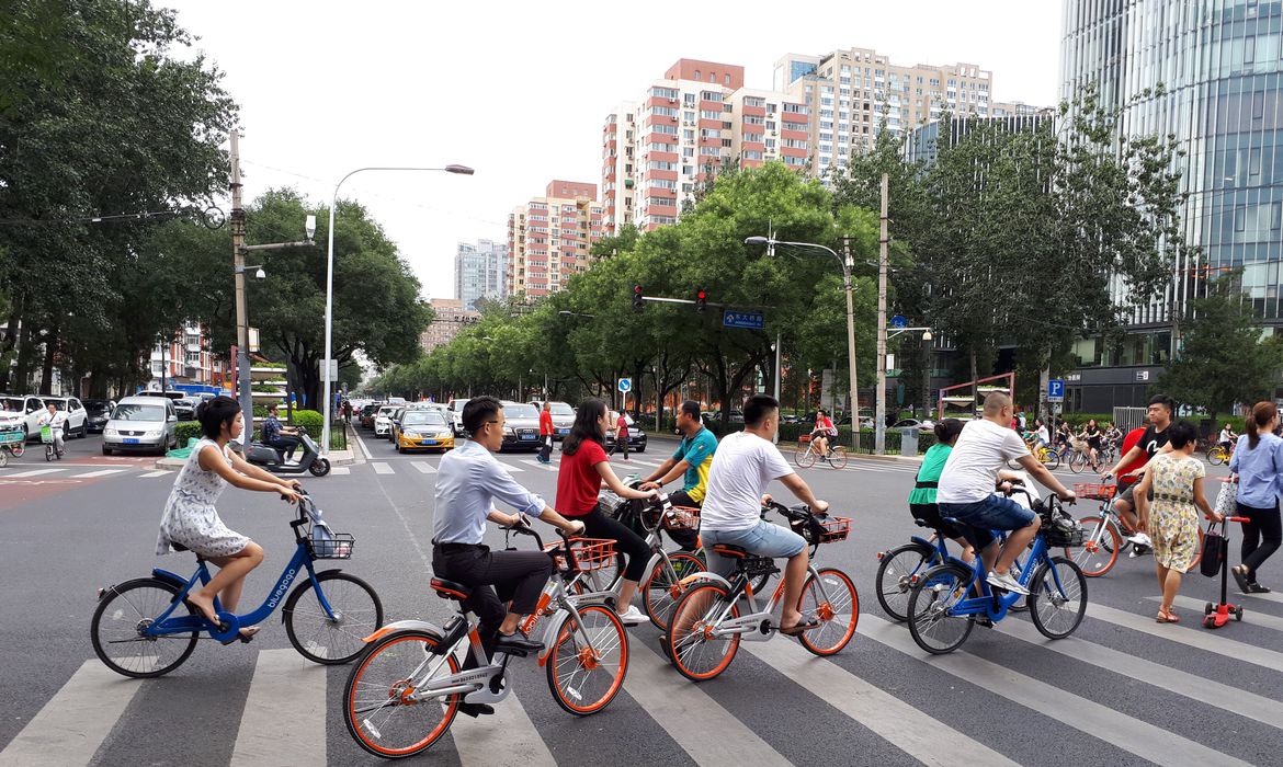 Uso de bicicletas compartilhadas na China